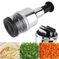 1 x RAW Customer Returns Manual Chopper, Onion Chopper, Slap Chopper, Detachable Vegetable Cutter with Stainless Steel Blade, Food Cutting Knife, Easy to Clean Multifunction Chopper for Kitchen - RRP €14.99