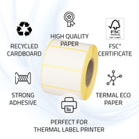 3 x RAW Customer Returns MD Labels White thermal labels on a roll - 50x30 mm - 1000 pieces - core 40 mm - permanent adhesive, for barcodes - white adhesive labels for labeling - thermal labels - RRP €29.94