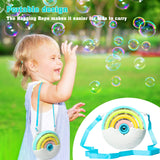 1 x RAW Customer Returns Panacare Automatic Bubble Machine, Portable Rainbow Bubble Machine for Children 1500 Bubbles Min with Bubble Solution 2, Bubble Toy for Children for Outdoor Party Wedding - RRP €17.14