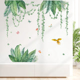 1 x RAW Customer Returns decalmile Wall Sticker Plants Tropical Leaves Wall Stickers Hanging Plants Green Wall Stickers Children s Room Living Room Bedroom Hallway Wall Decoration - RRP €15.99