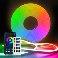 1 x RAW Customer Returns Sun3drucker Neon LED Strip Lights, RGBIC Neon LED Strips with App Control, Function, Music Sync, DIY Neon Light Strip for Living Room, Bedroom Gaming Wall Decoration RGBIC, 5M  - RRP €30.24