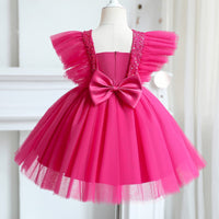 1 x RAW Customer Returns TTYAOVO Girls Pageant Princess Birthday Tutu Dress Size 130 5-6 Years 738 Rose - RRP €25.18