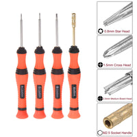 1 x Brand New sourcing map 8pcs Precision Screwdriver Set Y-Type Phillips Star Middle Plate Torx Socket Head Rotating Cover Non-Slip Handle for Cell Phone Watch Eyeglass Electronics Repair Orange  - RRP €14.46