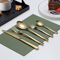 1 x RAW Customer Returns HOMQUEN 30 Piece Gold Cutlery Set, Gold Cutlery Set Made of Stainless Steel, Gold Titanium Coating, Utensil Sets Service Set for 6 Shiny Gold  - RRP €35.4