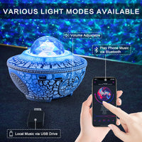 1 x RAW Customer Returns Joycabin LED Starry Sky Projector Galaxy Light Night Light Ocean Wave Projector Starlight Projector LED Aurora Bluetooth Music Projector for Kids Adults Bedroom Decor Party Gift - RRP €19.74