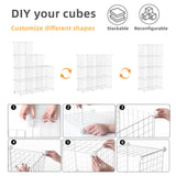 1 x RAW Customer Returns AWTATOS Wire Cube Storage Rack, 9 Cubes, Modular Storage Cube Organizer, Multi-Purpose Iron Wire Shelf, Shelf for Living Room Home, White - RRP €35.59