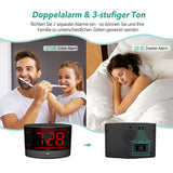 1 x RAW Customer Returns ANJANK very loud alarm clock with wireless vibration, bed shaker for the deaf hard of hearing deep sleepers, double alarm, dimmer, battery backup, USB charger, large digital LED display - RRP €39.99