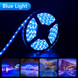 1 x RAW Customer Returns Solar LED Strip Outdoor, 5m 280 LEDs Dimmable Blue Light LED Strip with 8 Lighting Modes IP67 Waterproof 2835 SMD Light Tubes for Garden Trees Christmas Party Decoration - RRP €24.79