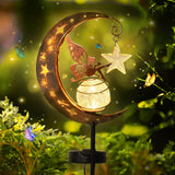 1 x RAW Customer Returns Herefun Moon Solar Lights Garden Decoration Patio Decoration, Outdoor Solar Lamp for Outdoor Use, Elf Flower Fairy Waterproof Solar Light with Ground Spike, Applies to Patio Balcony Stake Path Lawn - RRP €21.42