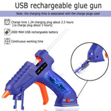 1 x RAW Customer Returns TangTag Hot Glue Gun Cordless, USB Rechargeable Hot Glue Gun, Hot Glue Gun Set, Hot Glue Gun With 30 Hot Glue Sticks, for DIY, Hobby, Production, Repair and Assembly - RRP €18.14