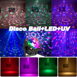 1 x RAW Customer Returns Disco ball party light, black light party light music controlled DJ light 7 RGB disco ball for home room dance parties birthday karaoke Halloween Christmas - RRP €36.29