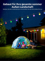 1 x RAW Customer Returns Gaoxun Smart RGB fairy lights outdoor 10m, 10 LED G50 bulbs with remote control, IP44 waterproof, timer function, multi-modes for balcony, gazebo, camping, window, connectable 3x 10 LEDs outdoor - RRP €20.16