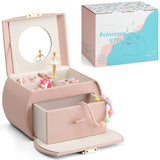 1 x RAW Customer Returns Vlando Music Box Ballerina Jewelery Box, Lockable Jewelery Box Girls PU Leather with Drawers, Children s Jewelery Box, Jewelery Box with Canon Melody, Children s Day Gifts for Girls - RRP €29.99