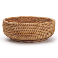 1 x RAW Customer Returns Natural Rattan Fruit Bowls Round Woven Storage Basket Stackable Key Holder for Kitchen Cabinets Shelf 3 Pack - RRP €36.99