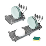 1 x RAW Customer Returns PLANETA CASA small dish draining rack - small stainless steel dish draining rack - small extendable dish draining rack from 30 to 50 cm - contains a cutlery basket, non-slip feet and a sponge - RRP €24.78