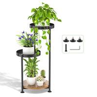 1 x RAW Customer Returns LyTaispuly 3 Tier Metal Plant Stand for Indoor, Tierd Corner Plant Stands Holder, Flower Shelf Display Rack for Living Room Outdoor Balcony Garden Patio, Black 3-Tier Black  - RRP €35.44