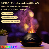 1 x RAW Customer Returns Aroma Diffuser with Flame Effect, Airmpa 130 ml, 7 Colors Simulation Flame Lamps Aroma Diffuser, Color Can Be Fixed, Can Add Essential Aroma Oil Black  - RRP €23.99