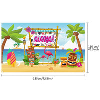 4 x Brand New Hawaiian Party Decoration Supplies Beach Backdrop Party Banner Luau Party Photo Booth Backdrop Banner for Luau Party Decorations for Aloha Themed Parties, 72.8 x 43.3 inches - RRP €47.96