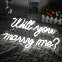 1 x RAW Customer Returns Wanxing Will you marry me neon sign Marry Me sign White LED wedding sign Neon wedding sign Neon letters for proposal decorations, wedding party - RRP €40.32