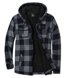 1 x RAW Customer Returns igeekwell winter jacket men fleece jacket for men shirt jacket with hood fleece lining checked jacket flannel shirt with zipper lumberjack jacket thermal jacket for outdoor green - RRP €56.96