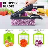 1 x RAW Customer Returns iPalamila vegetable cutter - dicer - vegetable chopper dicer - vegetable slicer - suitable for dices, slices, 14 in 1 multifunctional cutter onion chopper salad cutter mandoline, ABS - RRP €26.03