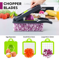 1 x RAW Customer Returns iPalamila vegetable cutter - dicer - vegetable chopper dicer - vegetable slicer - suitable for dices, slices, 14 in 1 multifunctional cutter onion chopper salad cutter mandoline, ABS - RRP €19.62