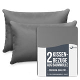 18 x Brand New Dreamzie Pillowcase Set of 2 - for Pillows 50 x 70 cm - Anthracite Jersey Cotton, 100 Cotton - Cushion Cover for the Bed - Pillow Protector - Resistant and Hypoallergenic - RRP €232.02