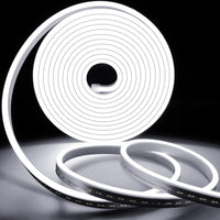 1 x RAW Customer Returns Lamomo White LED Strip Light, 12V Dimmable Neon Light Strip, 5m Waterproof 6000K Silicone Flexible Strip Light with Power Supply and Controller for Indoor Outdoor Home Kitchen - RRP €37.3