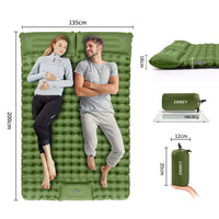 1 x RAW Customer Returns ERWEY Sleeping Mat Self-Inflating 2 People 200x135 cm Ultralight Camping Sleeping Mat Inflatable Air Mattress Sleeping Mat with Foot Pump Foldable Sleeping Mats with Pillow - RRP €56.46