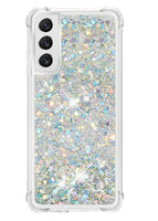 3 x Brand New HOUSON glitter case compatible with Samsung Galaxy S21 Plus case, glitter liquid quicksand transparent silicone case silver - RRP €21.12