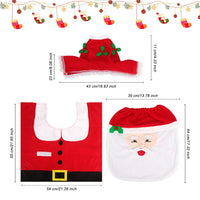 2 x Brand New Simpolor 3 piece Christmas theme bathroom decoration set, Christmas Santa toilet seat cover toilet seat cover, carpets and toilet paper box cover for Christmas interior decoration, party favors - RRP €60.0