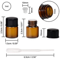 1 x RAW Customer Returns BELLE VOUS Pack of 50 1 ml Glass Bottles Essential Oil Samples - Amber Bottles with Inserts - Oil Bottle with Black Lids and Droppers - Refillable Perfume Bottle, Aromatherapy - RRP €17.15