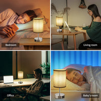 1 x RAW Customer Returns ShuBel bedside lamp touch dimmable set of 2, modern LED table lamp, with 2 USB quick charging ports 2 dimmable light bulbs, energy saving, eye protection, perfect for bedroom, living room, gray - RRP €55.44