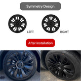 1 x RAW Customer Returns KAVANIC Suitable for Tesla Model Y Wheel Cover, 19 Inch Hub Cap, Matte Black, Supports Logo Symmetry Design 4pcs , Cyclone Style, 2020-2023 Model Y Gemini Replacement Wheel Cover - RRP €239.99