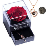 1 x RAW Customer Returns Yamonic Real Rose with Love You Necklace Jewelry Gift for Her, Eternal Love Rose for Valentine s Day Mother s Day Anniversary Birthday Gift for Women, Girlfriend, Wife, Mother - Red - RRP €32.99