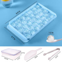 1 x Brand New Ninyoon Freezer Ice Cube Trays, 2 Round Ice Cube Trays with Trash Can, Spoon Tongs - Making 66 Pellet Ice Cube Trays White  - RRP €19.76