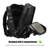 1 x RAW Customer Returns ProCase 40L Military Tactical Backpack, Large Capacity 3 Days Army Assault Pack Bag Go Bag Rucksack for Hiking Hunting, Trekking and Camping and other Outdoor Activities -Camoblack - RRP €41.3