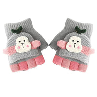 1 x Brand New Kiuiom Children s Half Finger Gloves,Kids Warm Knitted Mittens,Children s Full Fingers,Flap Gloves,Fingerless Knitted Half Finger Gloves,Fingerless Warm Gloves - RRP €22.8