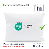 1 x RAW Customer Returns Twillie pillowcase, 40 x 60 cm, waterproof and breathable 2 pieces - High quality Certified according to Oeko-TEX - Aegis Hypoallergenic - Anti-mite-Antibacterial - Made in Europe 100 polycotton - RRP €20.7