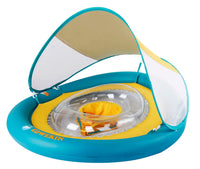 1 x RAW Customer Returns EDWEKIN Unique baby swimming seat with removable sun canopy, baby swimming ring, baby swimming aid with sun protection, swimming ring for toddlers - RRP €39.98