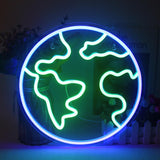 1 x RAW Customer Returns LUCUNSTAR Earth Neon Sign for Wall Decor, Earth Day Neon Light, Earth LED Sign USB Powered for Bedroom, Classroom, Science - RRP €37.3