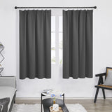 1 x RAW Customer Returns Deconovo curtains opaque ruffle tape thick curtains living room curtain blackout cold protection, 138 x 168 cm height x width , dark grey, set of 2 - RRP €36.2