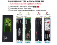 1 x RAW Customer Returns ADWITS USB 3.0 to SATA M.2 2230 2242 2260 2280 SuperSpeed Key B or B M SSD Adapter, External Case for SATA-based M.2 SSD, Not for Nvme or mSATA - Black - RRP €13.99