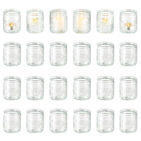 2 x Brand New Hewory tealight holder glass candle holder lantern 12 tealight glasses glass cylinder for candles, vintage candle holder glass votive candle holder candle glasses for wedding table decoration living room Christmas - RRP €47.26