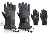 1 x RAW Customer Returns devembr Advanced ski gloves with wrist protection and removable lining, L - RRP €33.23