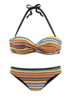 1 x RAW Customer Returns Aleumdr Women s Tie Dye Bandeau Ruched Swimsuit with Briefs S-XXL, Orange, XX-Large EU48-50 , 2-Orange, XXL - RRP €58.8