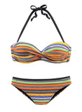 1 x RAW Customer Returns Aleumdr Women s Tie Dye Bandeau Ruched Swimsuit with Briefs S-XXL, Orange, XX-Large EU48-50 , 2-Orange, XXL - RRP €58.8