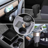 1 x Brand New topfit For Tesla Model Y Model 3 Center Console Organizer Cup Holder Steering Wheel Organizer and Trash can for Tesla Model 3 Model Y Accessories 2021 2022 2023 2024 5 pieces set  - RRP €69.06