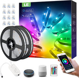 1 x RAW Customer Returns LE Smart LED Strip 10M, 2x5M, Compatible with Alexa, App, Google Home, RGB 300 LEDs, LED Strip Wifi, WiFi LED Tape, Self-adhesive Light Strip, only 2.4GHz Fairy Lights with Remote Control, IP20 - RRP €20.15