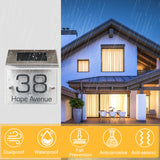 1 x RAW Customer Returns Illuminated LED solar house number stainless steel solar house number light, solar house number LED twilight sensor waterproof outdoor with letters AZ numbers 0-9 customizable LED wall light - RRP €16.13